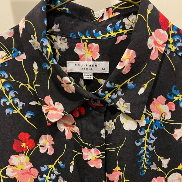 Silk Floral Equipment Collared Shirt - Picture 2 of 4